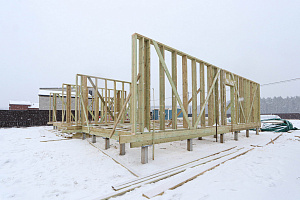 Строительство дуплекса 168 м² с отделкой планкеном и фальцем в КП Отрада-Виладж