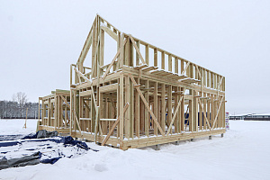 Строительство дуплекса 168 м² с отделкой планкеном и фальцем в КП Отрада-Виладж