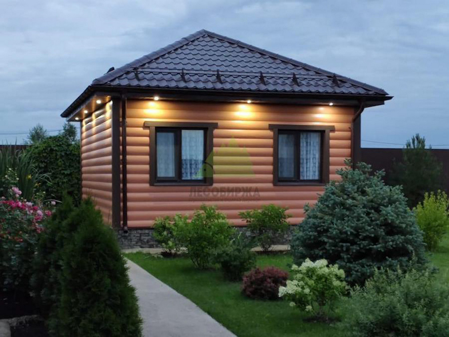 Покраска фасада из блок-хауса укрывной краской Tikkurila Vinha в КП Ново-Соколово-4
