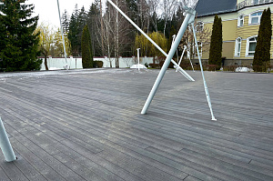 Монтаж террасы из ДПК CM Decking Vintage на алюминиевых лагах в КП Полесье 7