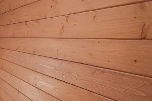Внутренняя покраска отделки из дерева и лестницы составами Nordic Sauna и Harwood в КП Подушкино 2
