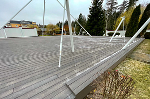 Монтаж террасы из ДПК CM Decking Vintage на алюминиевых лагах в КП Полесье 7