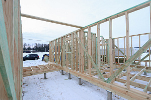 Строительство дуплекса 168 м² с отделкой планкеном и фальцем в КП Отрада-Виладж