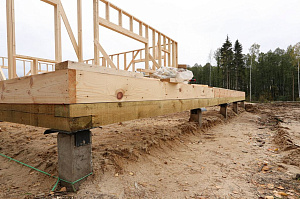 Строительство одноэтажного каркасного дома 100 м² из сухой строганой доски в КП Заря-4