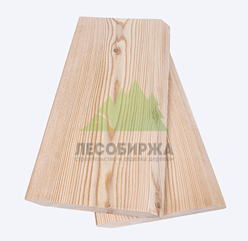 Планкен из лиственницы скошенный сорт ПРИМА (А) 90x20x4000