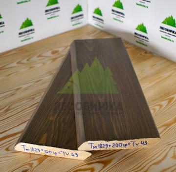 Крашеный планкен из лиственницы скошенный сорт ЭКСТРА 140x20x4000