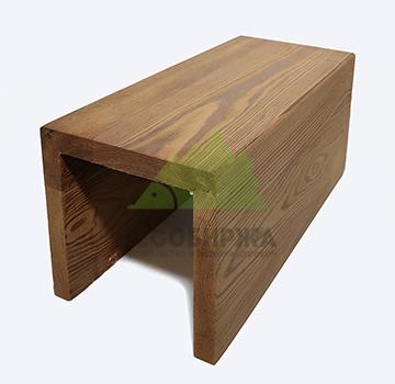 Фальшбалка из термолиственницы гладкая П-образная сорт A 100x100x100