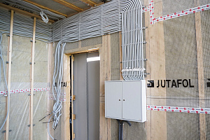 Строительство дуплекса 168 м² с отделкой планкеном и фальцем в КП Отрада-Виладж