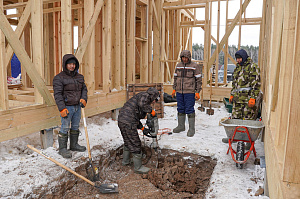 Строительство дуплекса 168 м² с отделкой планкеном и фальцем в КП Отрада-Виладж
