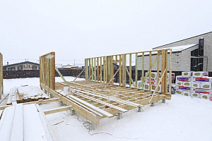 Строительство дуплекса 168 м² с отделкой планкеном и фальцем в КП Отрада-Виладж