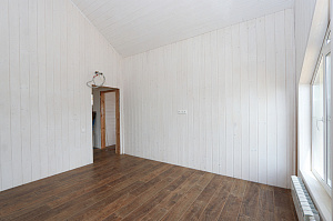 Внутренняя покраска отделки из дерева и лестницы составами Nordic Sauna и Harwood в КП Подушкино 2