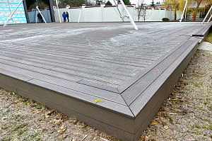 Монтаж террасы из ДПК CM Decking Vintage на алюминиевых лагах в КП Полесье 7