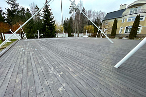 Монтаж террасы из ДПК CM Decking Vintage на алюминиевых лагах в КП Полесье 7