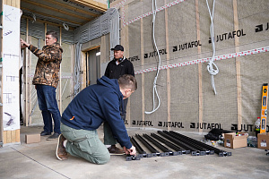 Строительство дуплекса 168 м² с отделкой планкеном и фальцем в КП Отрада-Виладж