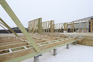Строительство дуплекса 168 м² с отделкой планкеном и фальцем в КП Отрада-Виладж