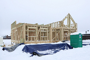 Строительство дуплекса 168 м² с отделкой планкеном и фальцем в КП Отрада-Виладж