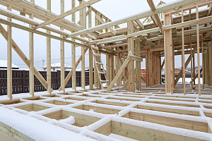 Строительство дуплекса 168 м² с отделкой планкеном и фальцем в КП Отрада-Виладж