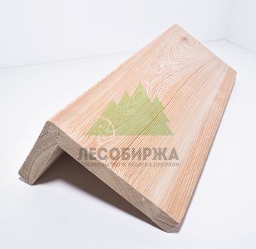 Брашированная фальшбалка из лиственницы Г-образная сорт АВ 75x75