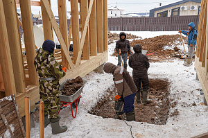 Строительство дуплекса 168 м² с отделкой планкеном и фальцем в КП Отрада-Виладж
