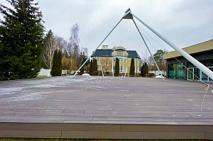 Монтаж террасы из ДПК CM Decking Vintage на алюминиевых лагах в КП Полесье 7