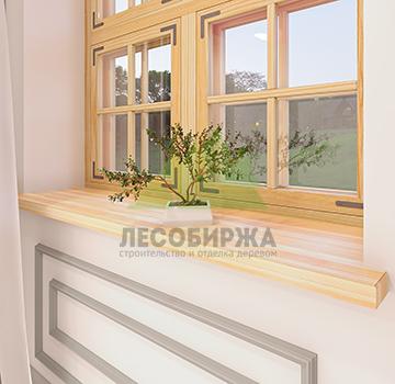 Подоконник из лиственницы цельноламельный 40х600х1700