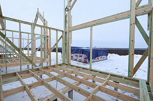 Строительство дуплекса 168 м² с отделкой планкеном и фальцем в КП Отрада-Виладж